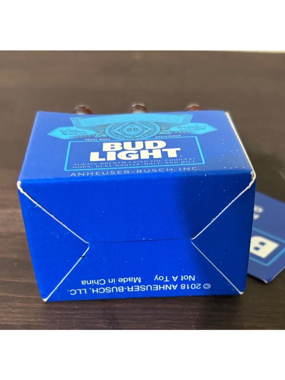 Bud Light Holiday Ornament Miniature Beer Bottle Set In Blue Box U16a - Picture 5 of 9